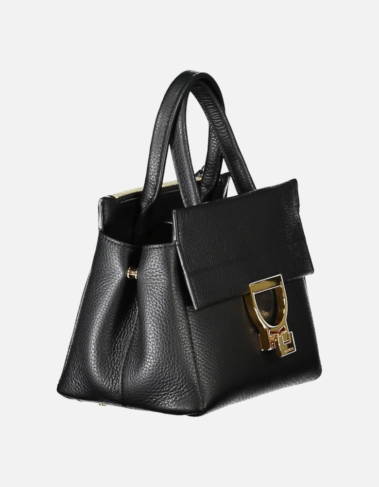 Elegant Leather Handbag with Adjustable Strap and Multiple Pockets