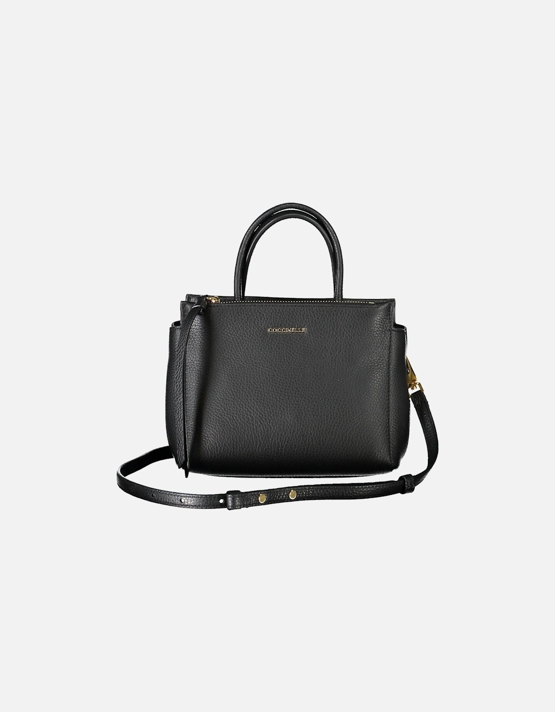 Elegant Leather Handbag with Adjustable Strap and Multiple Pockets