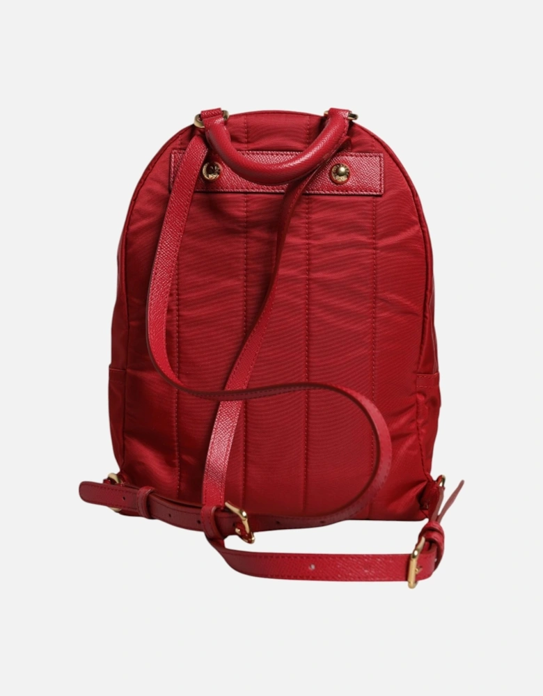 Embellished Backpack with Gold Metal Detailing Women - Red