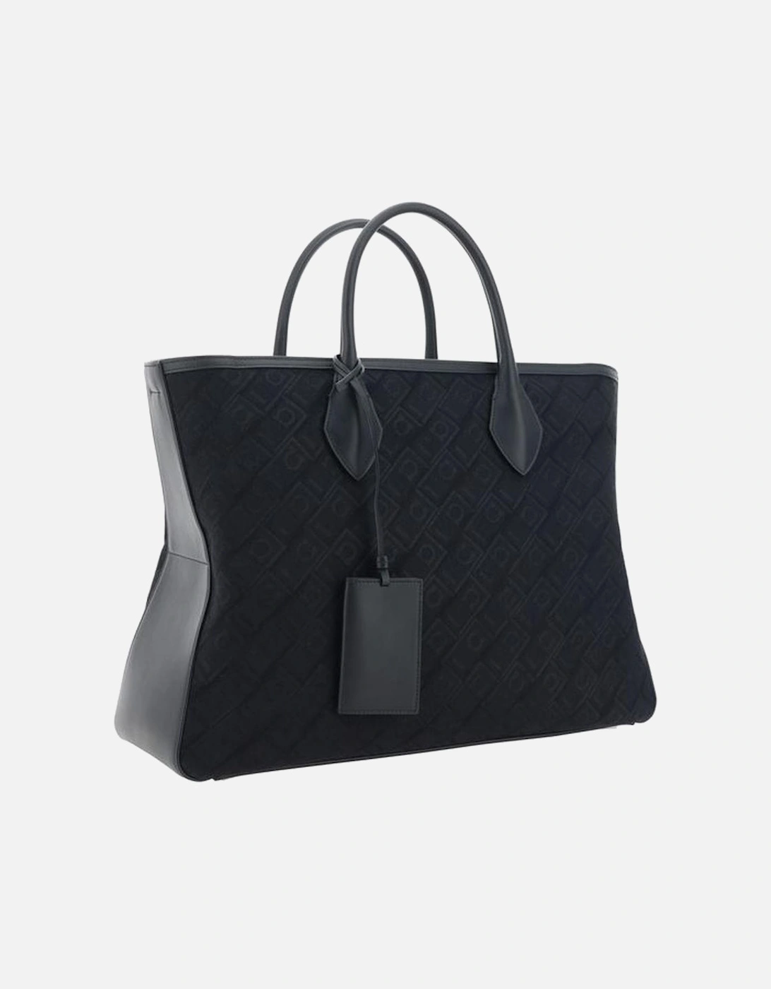 Soft Jacquard Fabric Tote Handbag Women - Black