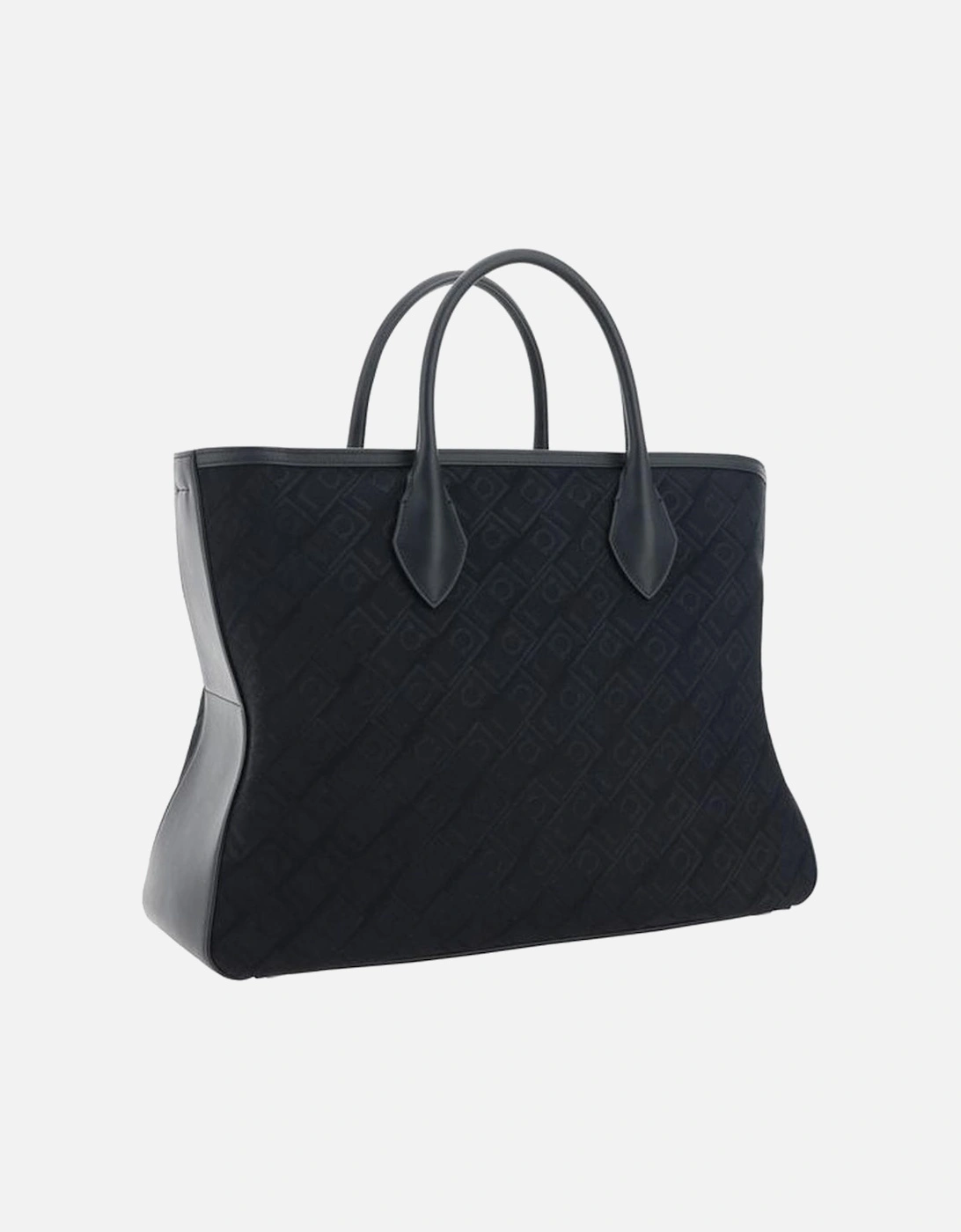 Soft Jacquard Fabric Tote Handbag Women - Black
