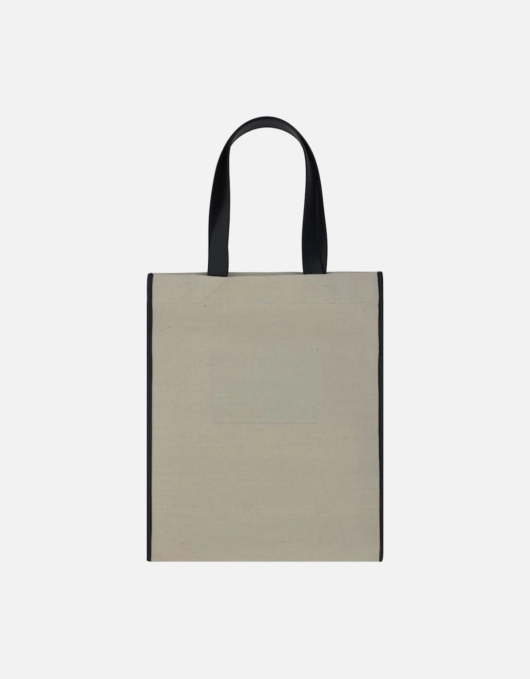 Raw Linen Cotton Tote Handbag with Leather Handles Women - White
