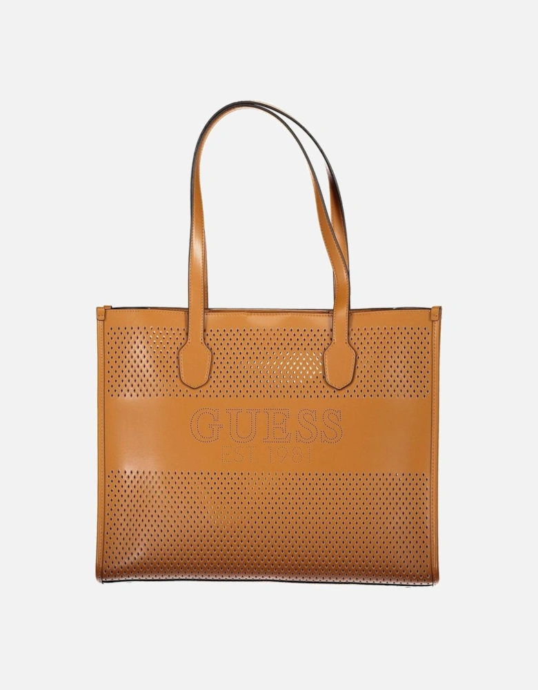 Contrasting Shoulder Bag with Removable Pochette. Women - Brown