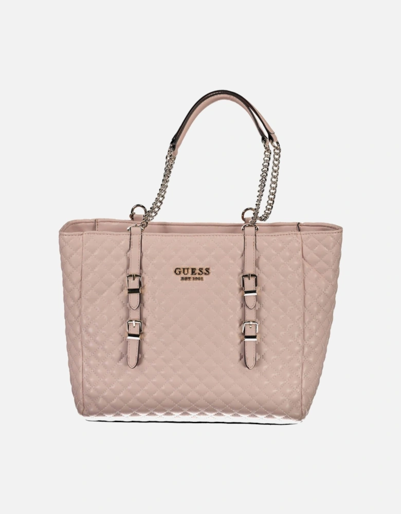 Chic Chain Handle Shoulder Bag with Spacious Interior and External