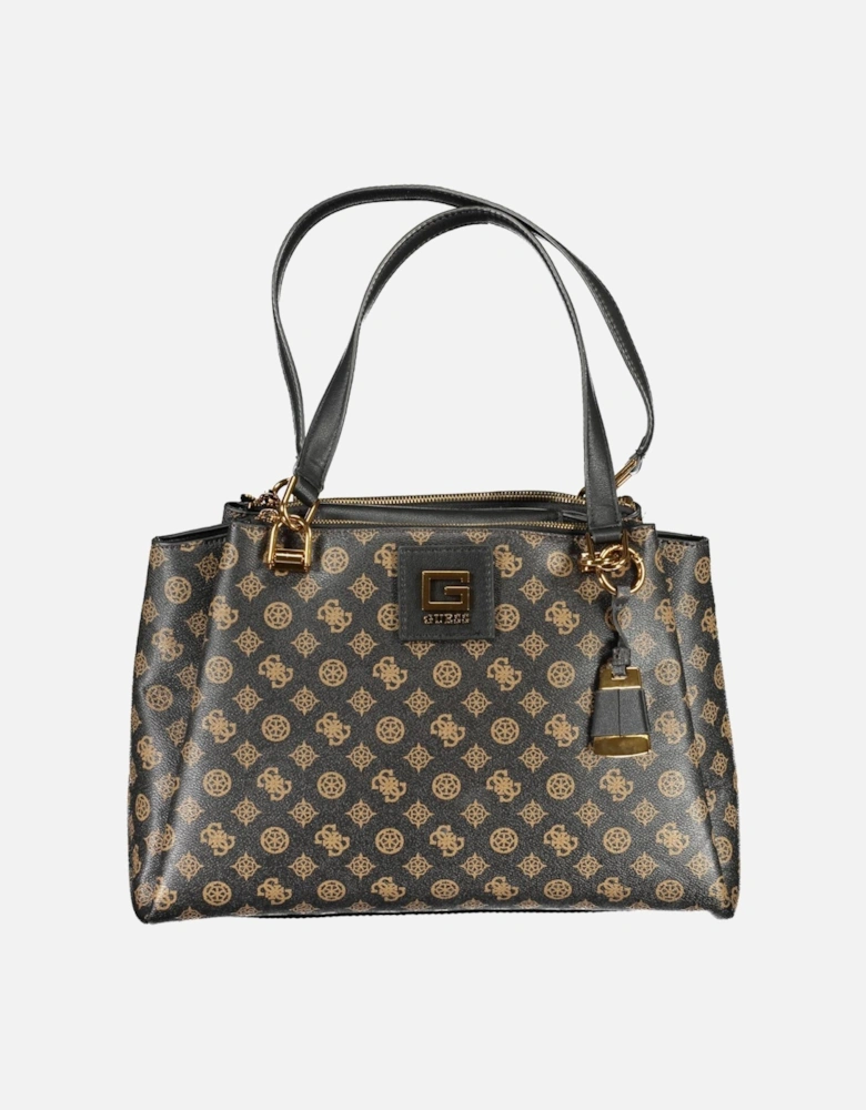 Functional Three-Compartment Shoulder Bag with Contrasting Details