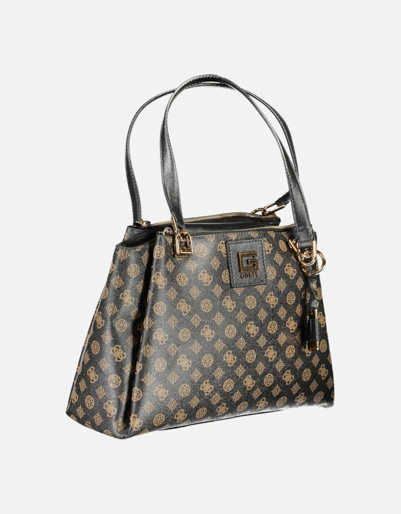 Functional Three-Compartment Shoulder Bag with Contrasting Details
