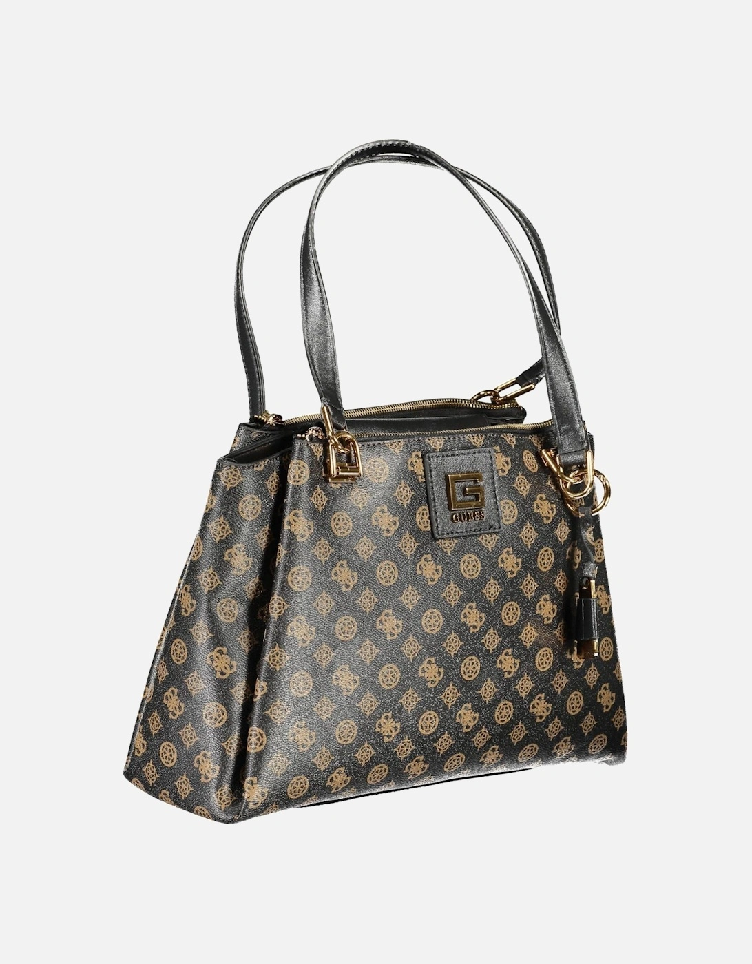 Functional Three-Compartment Shoulder Bag with Contrasting Details