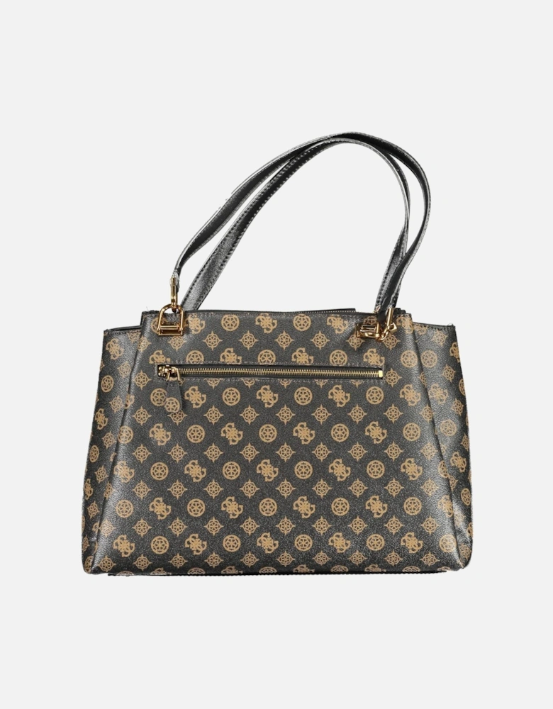 Functional Three-Compartment Shoulder Bag with Contrasting Details