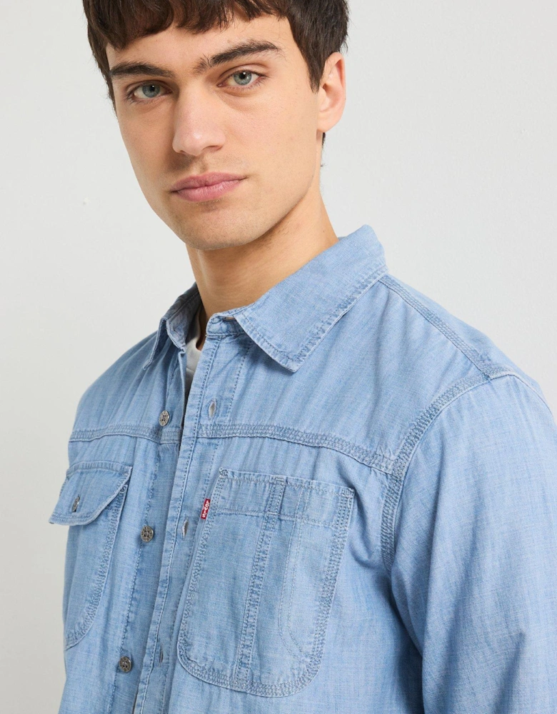 Auburn Worker Denim Shirt - Light Blue