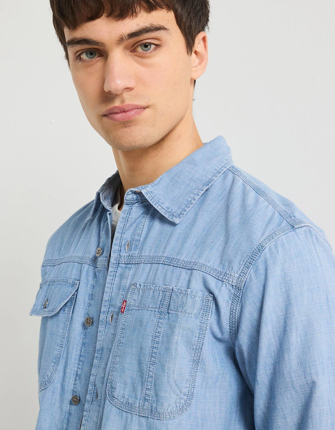 Auburn Worker Denim Shirt - Light Blue