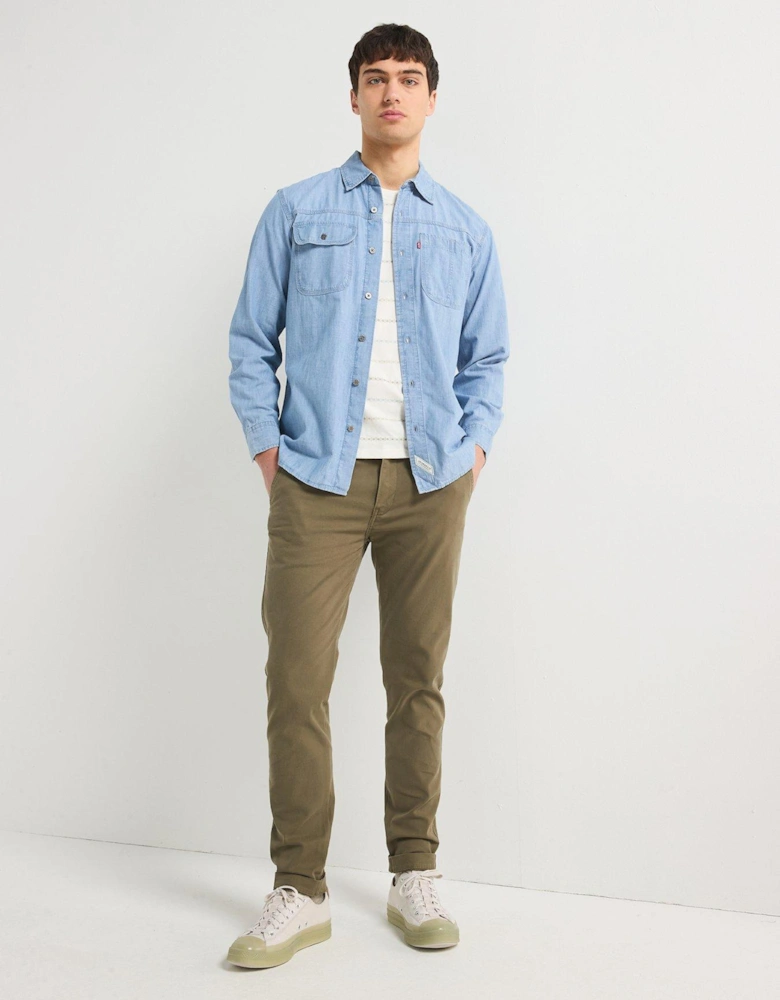 Auburn Worker Denim Shirt - Light Blue