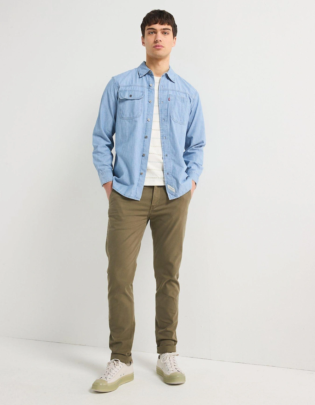 Auburn Worker Denim Shirt - Light Blue