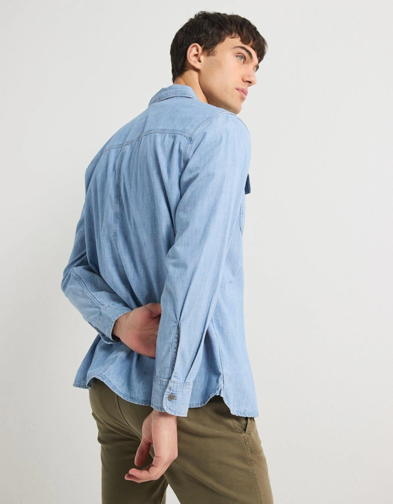 Auburn Worker Denim Shirt - Light Blue