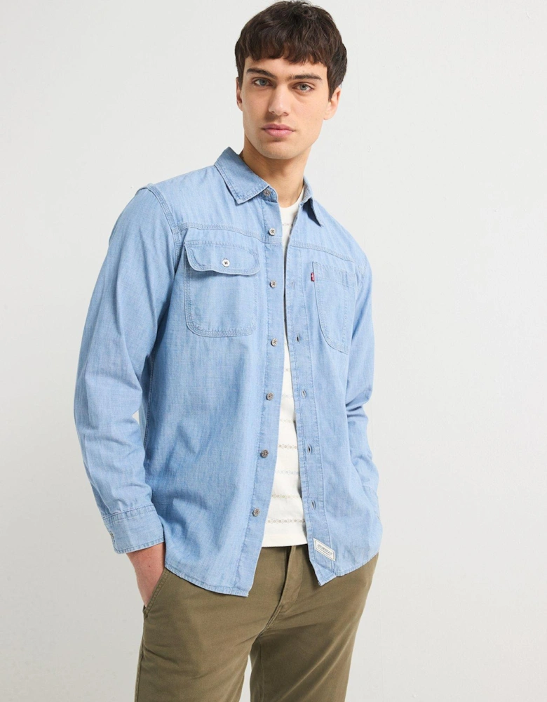 Auburn Worker Denim Shirt - Light Blue