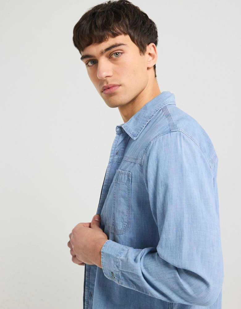 Auburn Worker Denim Shirt - Light Blue