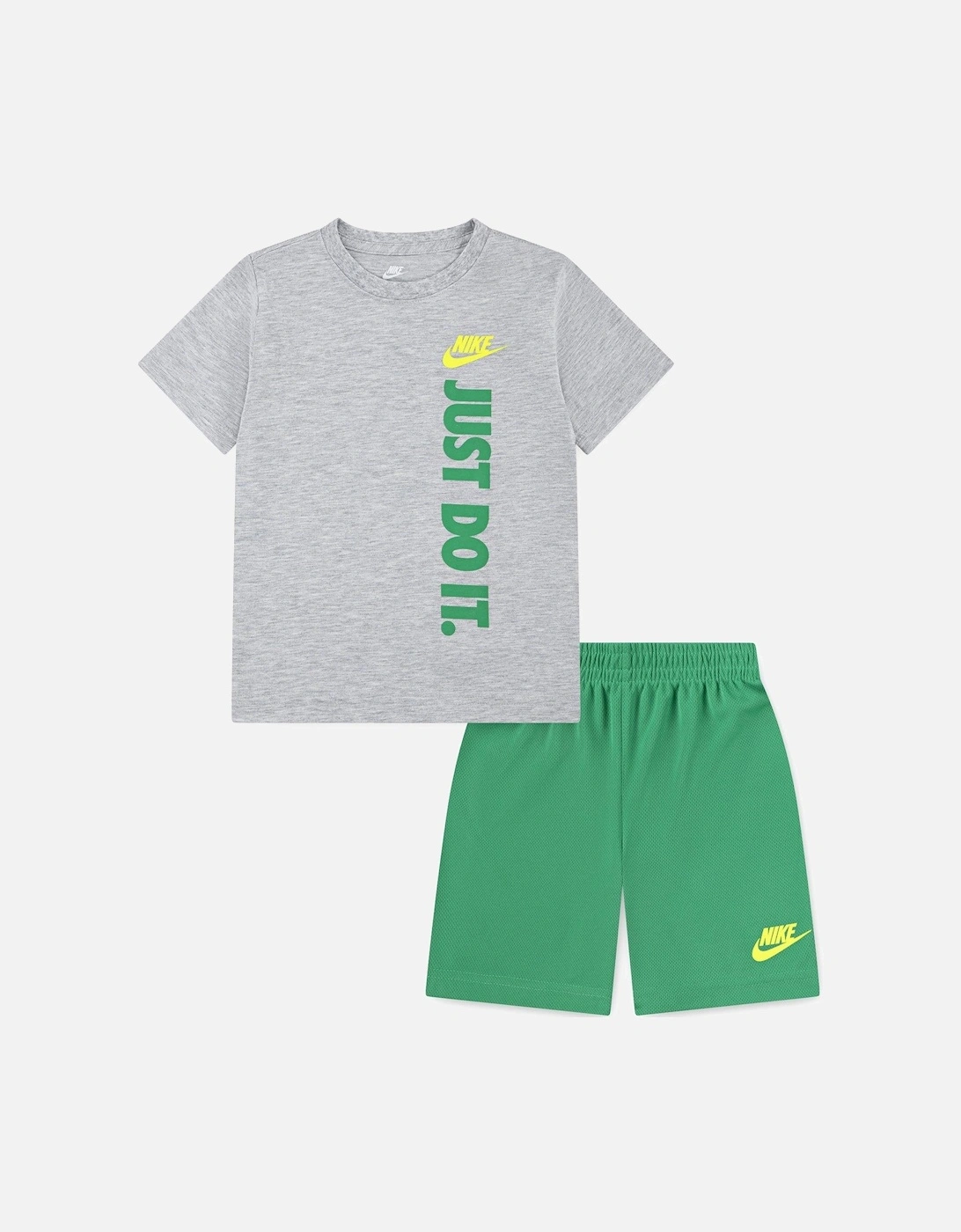 Kids Boys Just Do It Shorts And T-Shirt Set - Grey/Green, 2 of 1