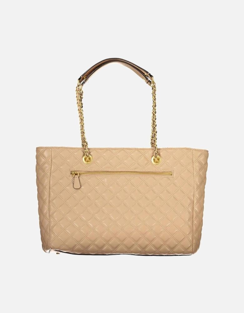 Contrasting Shoulder Bag with Multiple Pockets and Zip Closure. Women