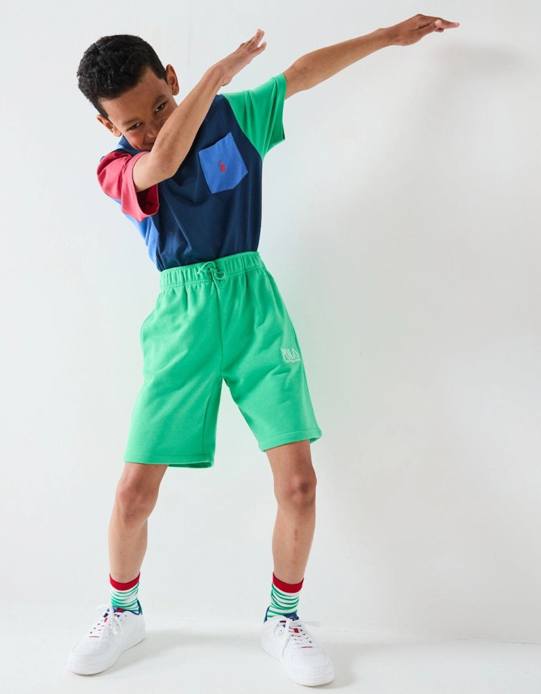 Boys Colour Block Short Sleeve T-shirt - Navy