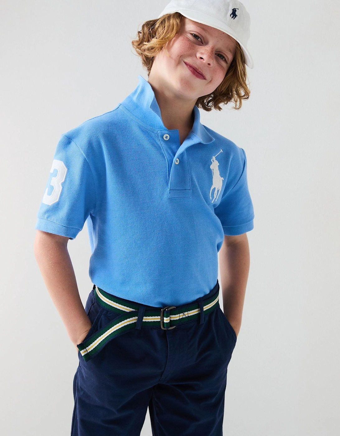Boys Large Pony Short Sleeve Polo Shirt - Blue, 5 of 4