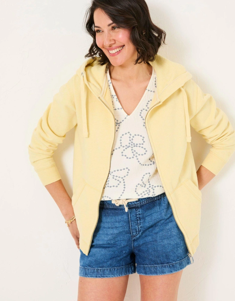 Amy Zip Through Hoodie - Yellow