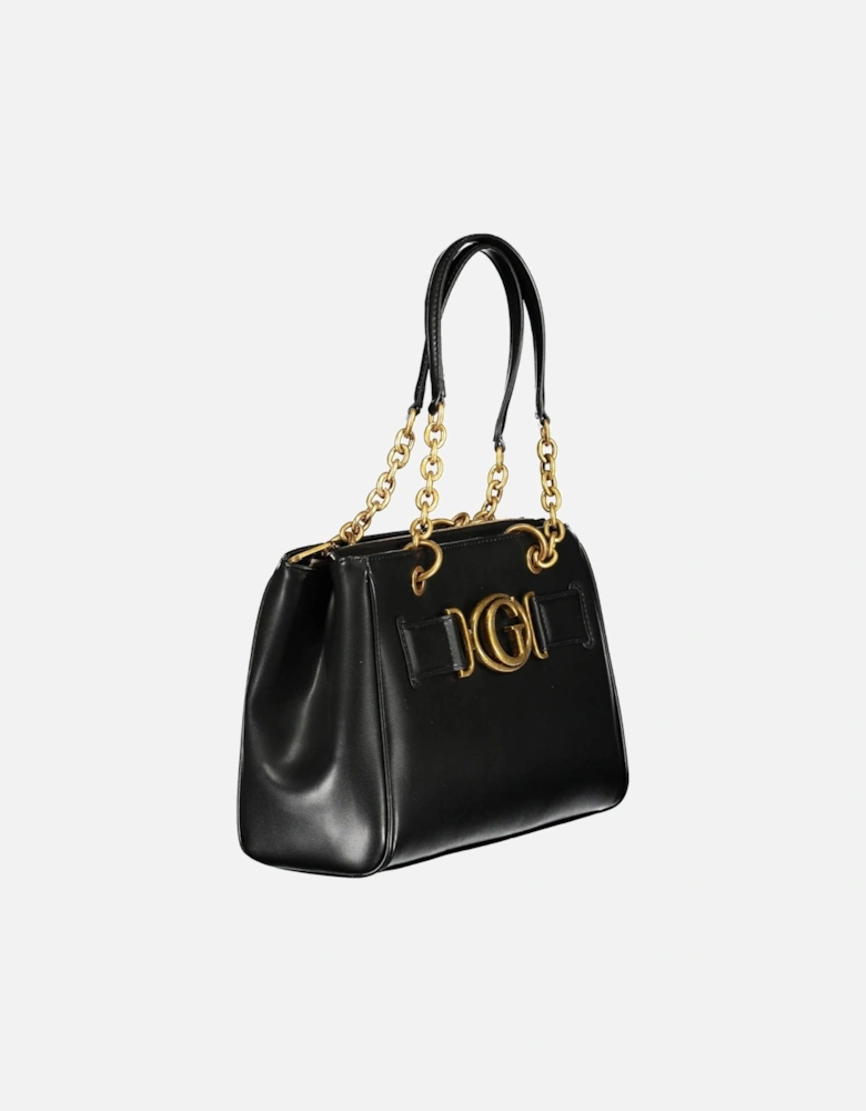 Stylish Black Handbag with Contrasting Details Women