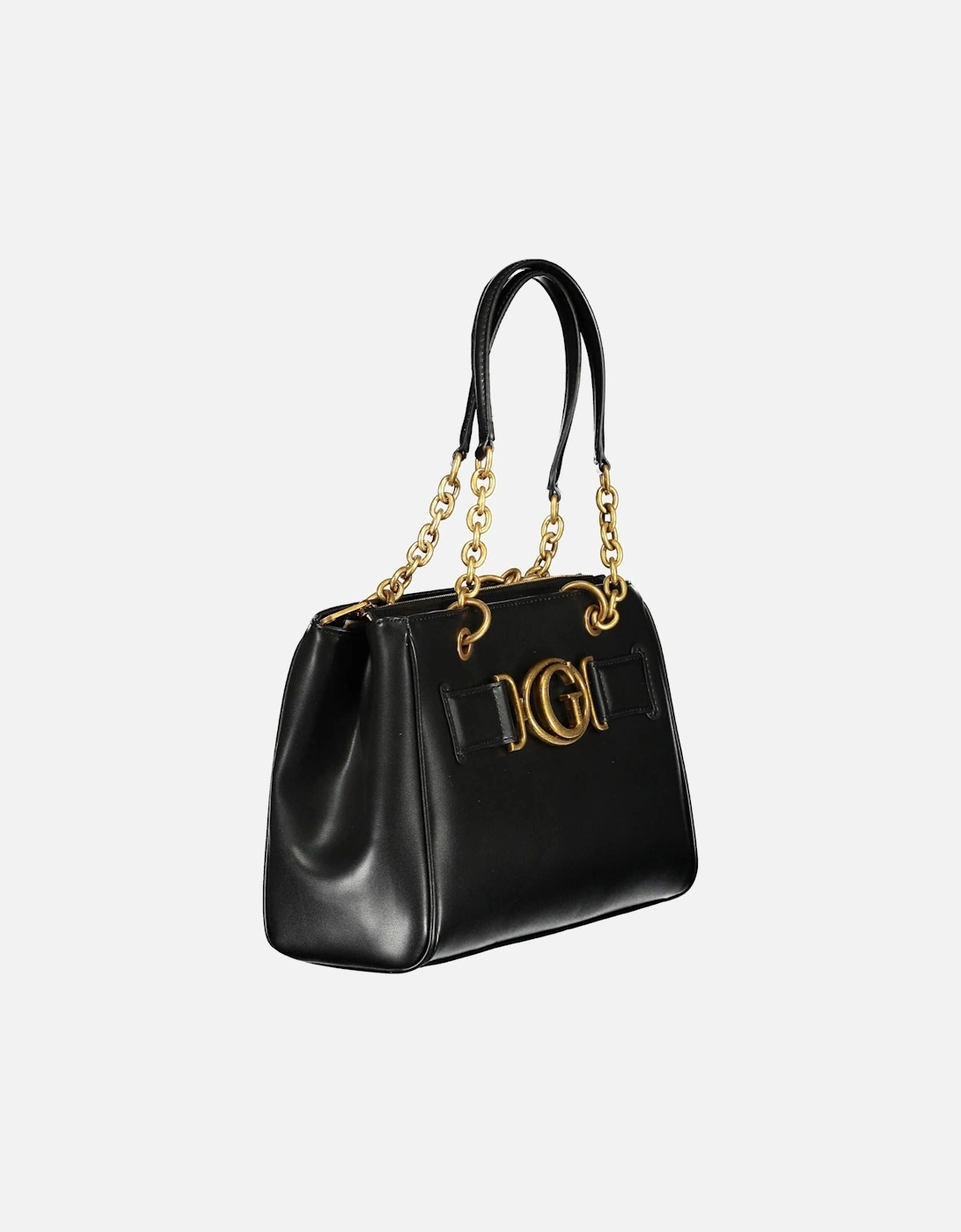 Stylish Black Handbag with Contrasting Details Women