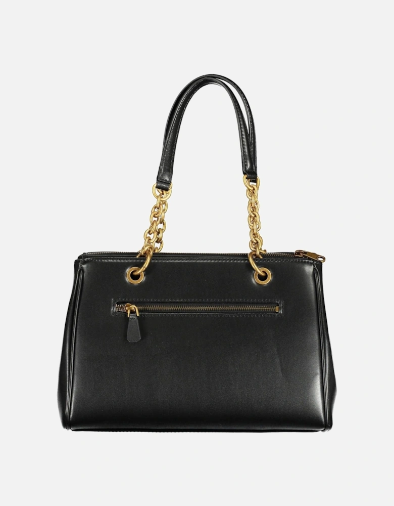 Stylish Black Handbag with Contrasting Details Women