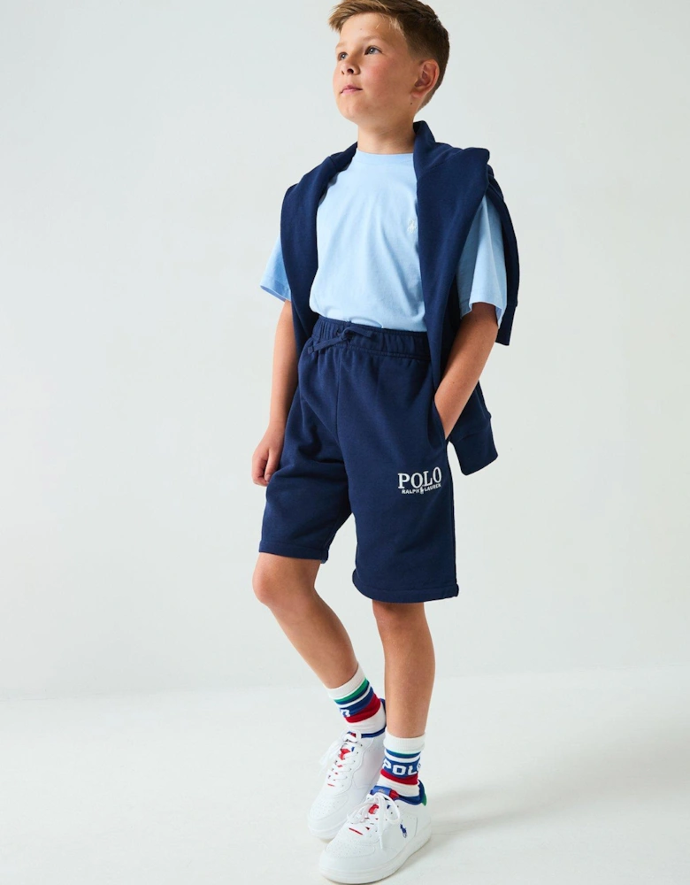 Boys Logo Jog Shorts - Navy