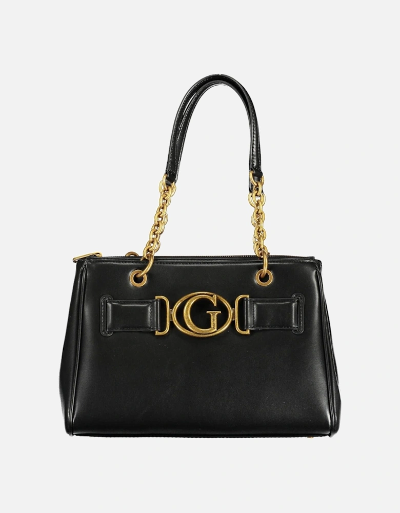 Stylish Black Handbag with Contrasting Details Women