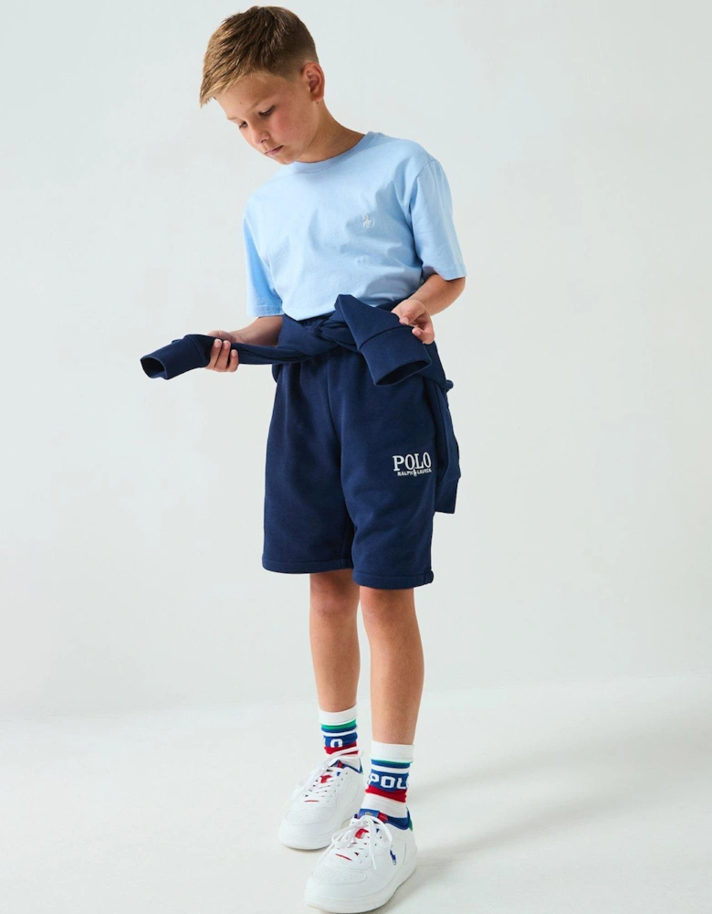 Boys Logo Jog Shorts - Navy