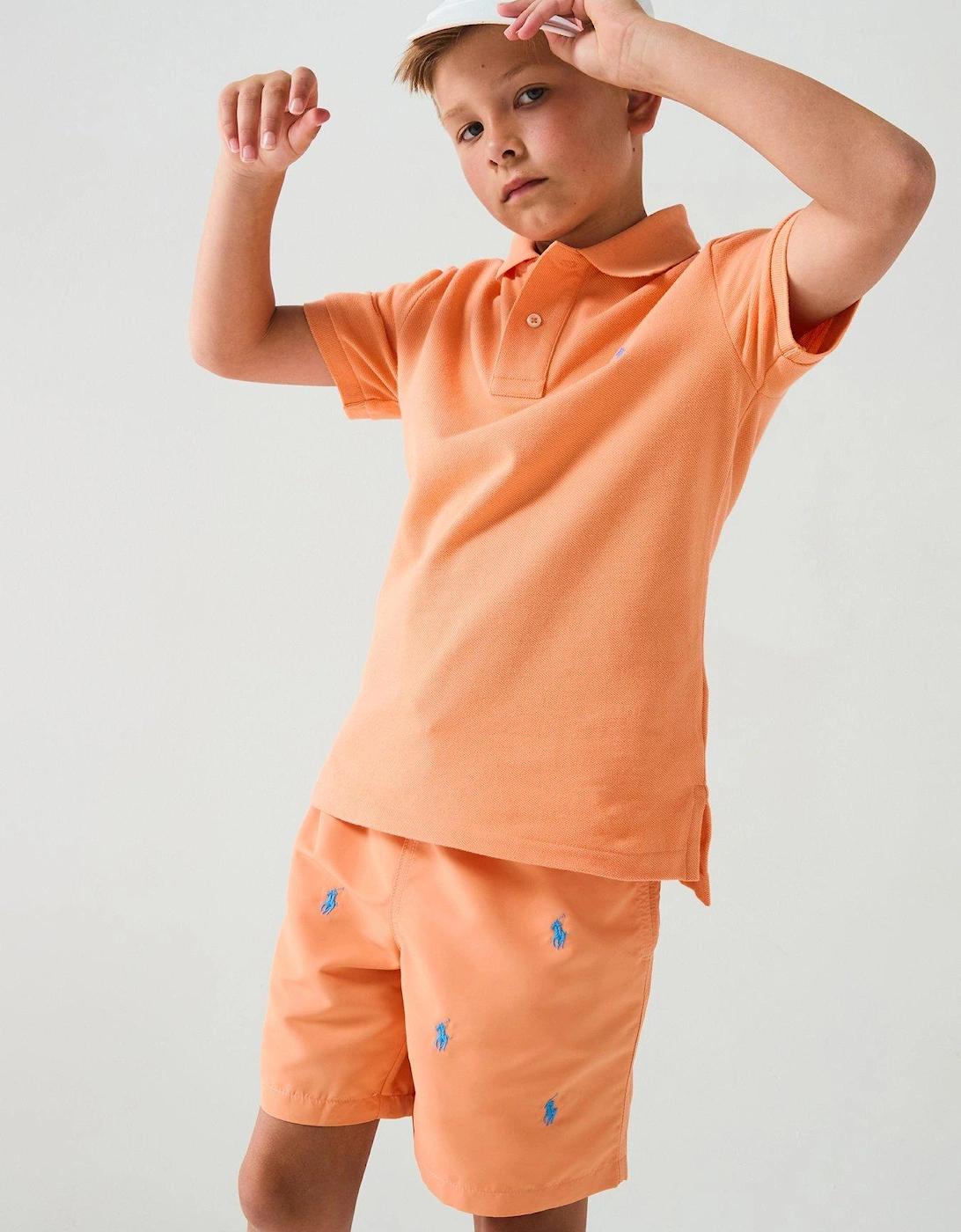 Boys Slim Short Sleeve Polo Shirt - Orange, 5 of 4