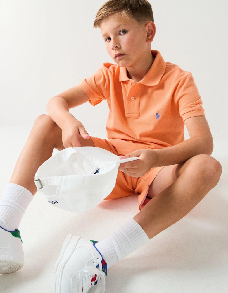 Boys Slim Short Sleeve Polo Shirt - Orange