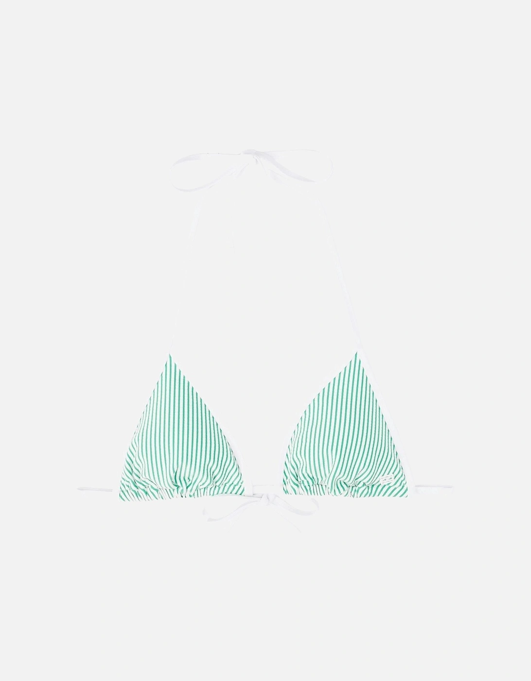 Seersucker Stripe Triangle Bikini Top, Radiant Green, 6 of 5