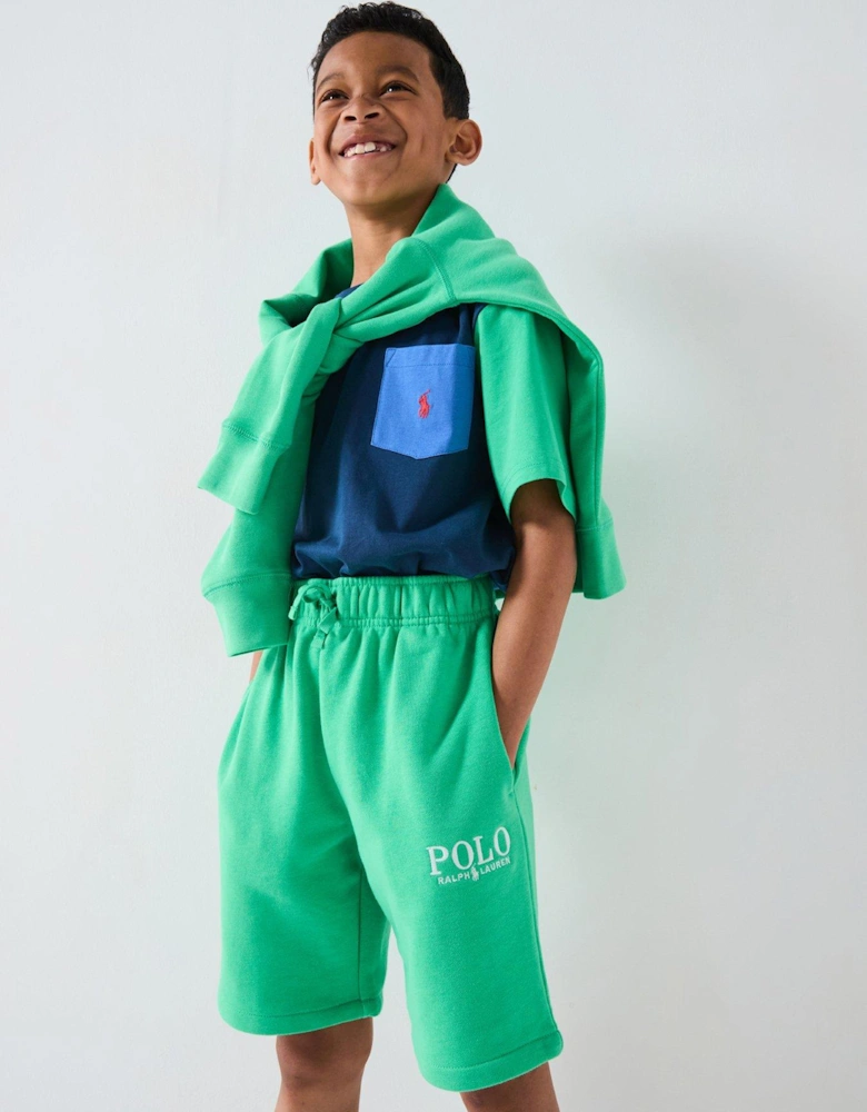 Boys Logo Jog Shorts - Green