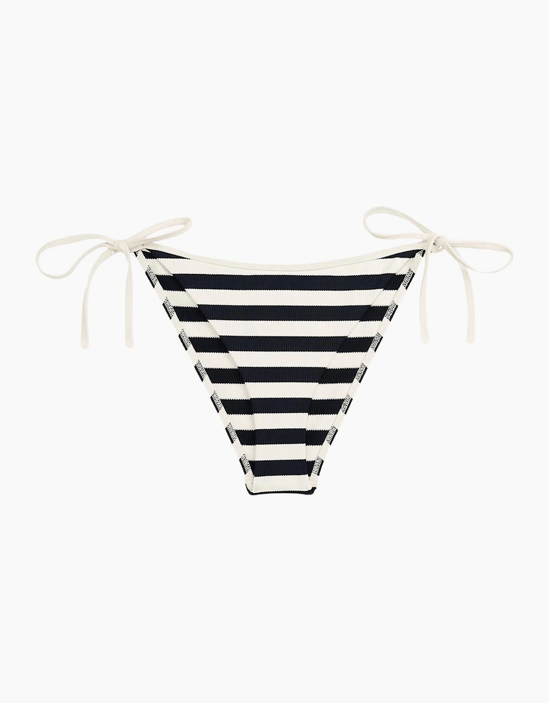 Tommy Hilfiger Tommy Hilfiger Women's Nautical Stripe Ribbed Bikini Bottoms, Navy/Ivory - White