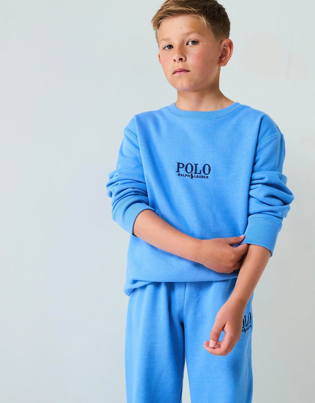 Boys Polo Logo Sweatshirt - Blue, 5 of 4