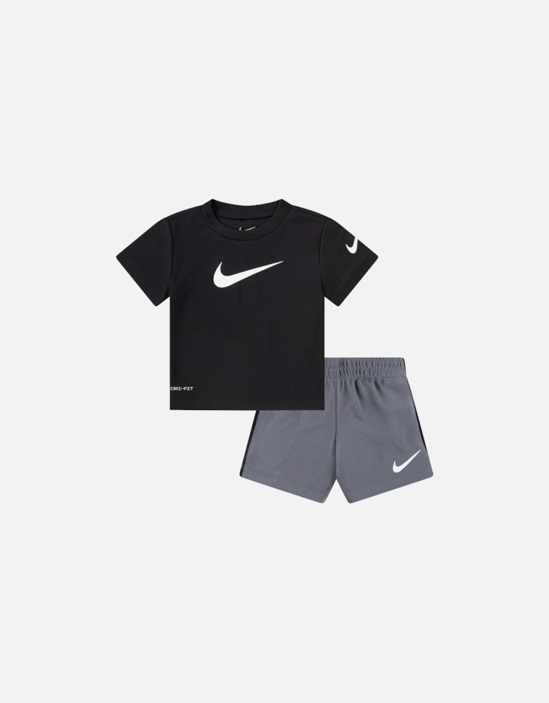Infant Boys Swoosh T-Shirt And Shorts Set - Grey