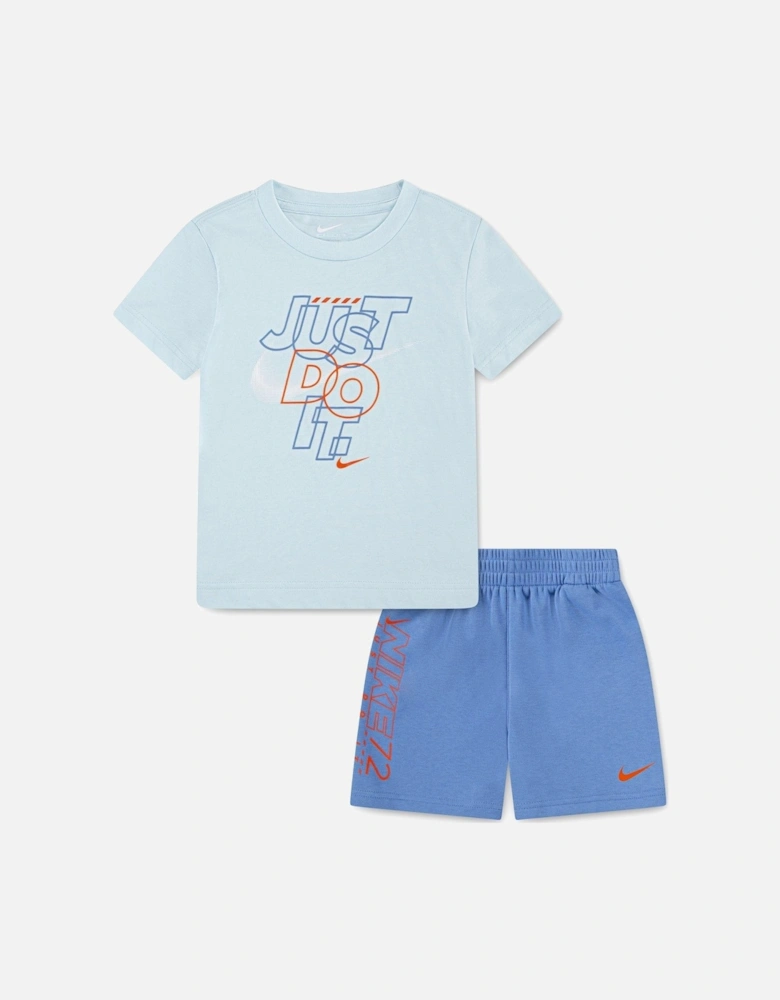 Kids Boys Just Do It Shorts And T-Shirt Set - Blue