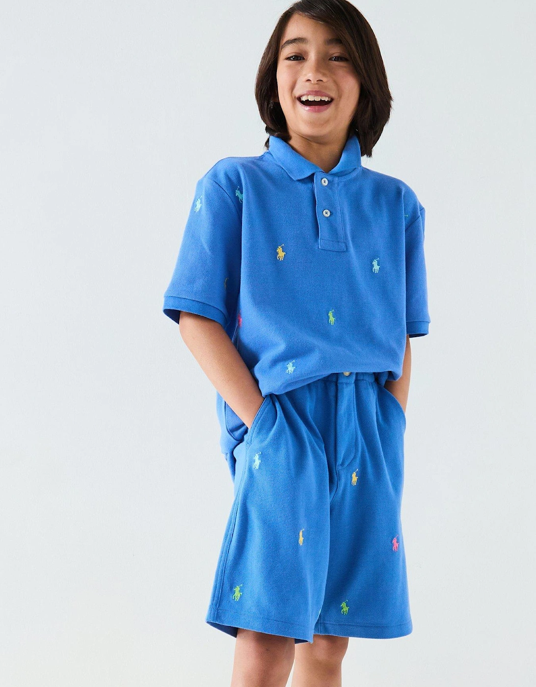 Boys All Over Pony Jog Shorts - Blue, 5 of 4