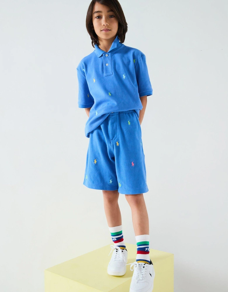 Boys All Over Pony Jog Shorts - Blue