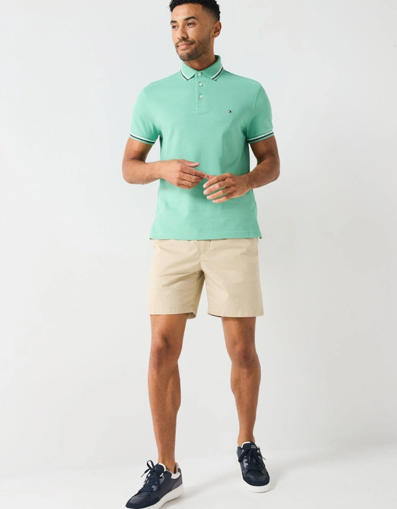 Slim Fit Tipped Polo Shirt - Green - Green