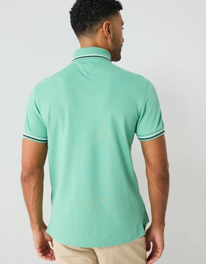 Slim Fit Tipped Polo Shirt - Green - Green