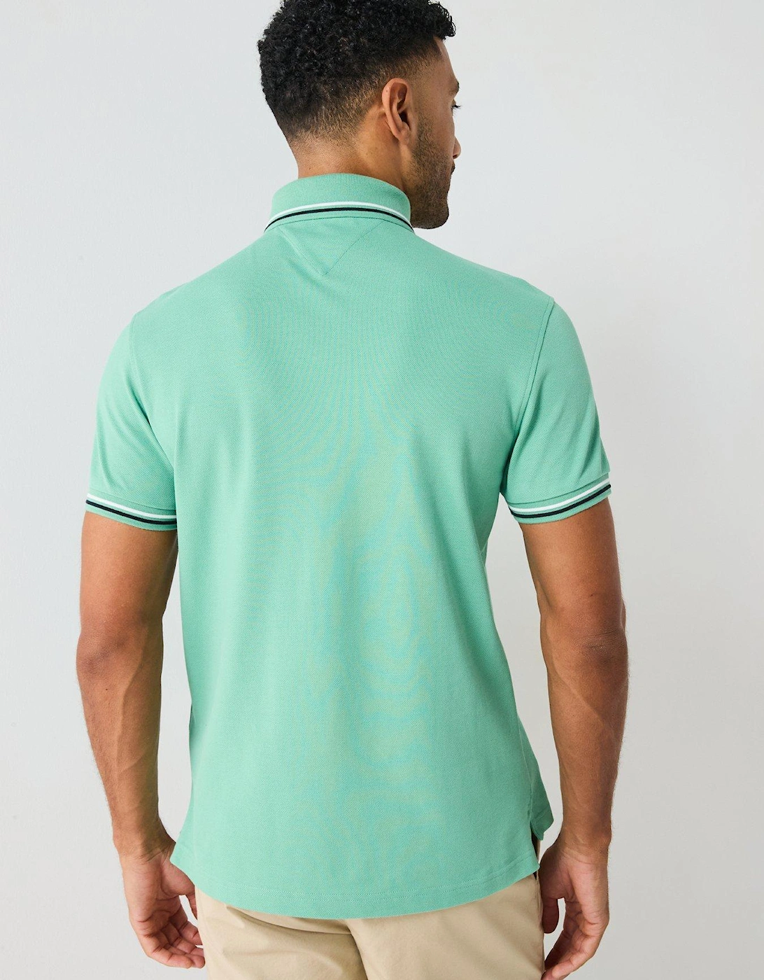 Slim Fit Tipped Polo Shirt - Green - Green