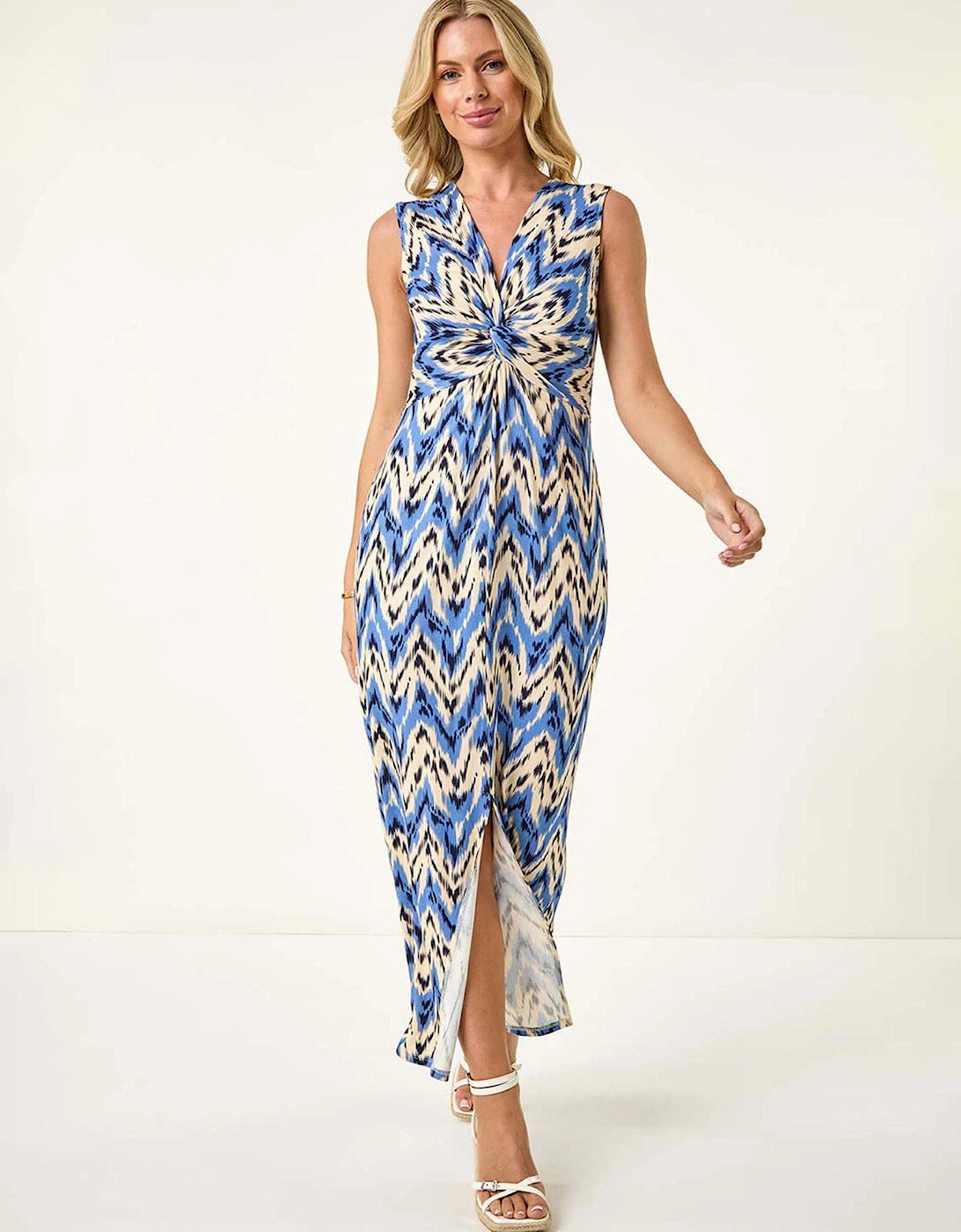 Petite Abstract Twist Maxi Dress - Blue, 2 of 1