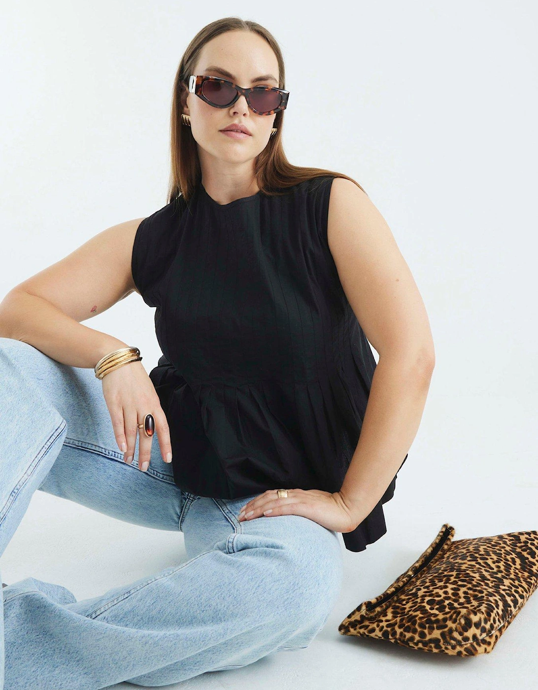 Poplin Shirred Top - Black, 2 of 1