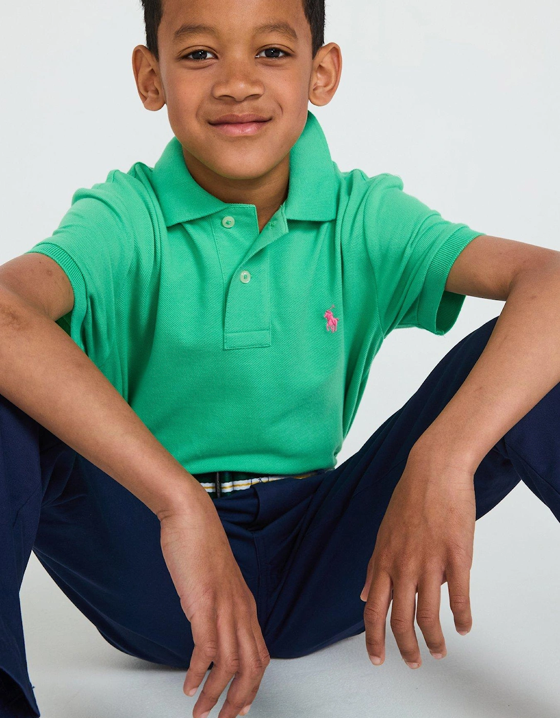 Boys Slim Short Sleeve Polo Shirt - Green, 5 of 4