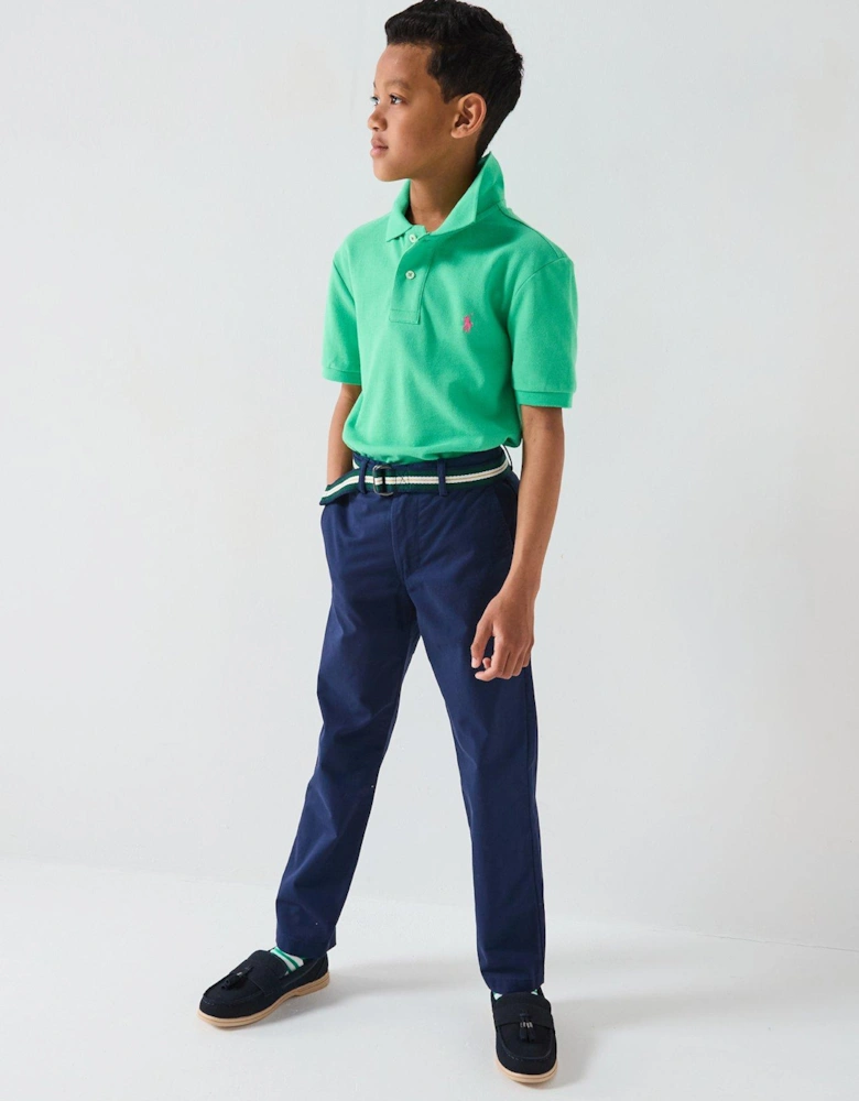 Boys Slim Short Sleeve Polo Shirt - Green