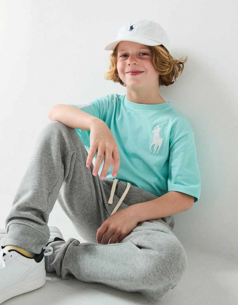 Boys Large Pony Short Sleeve T-shirt - Light Blue