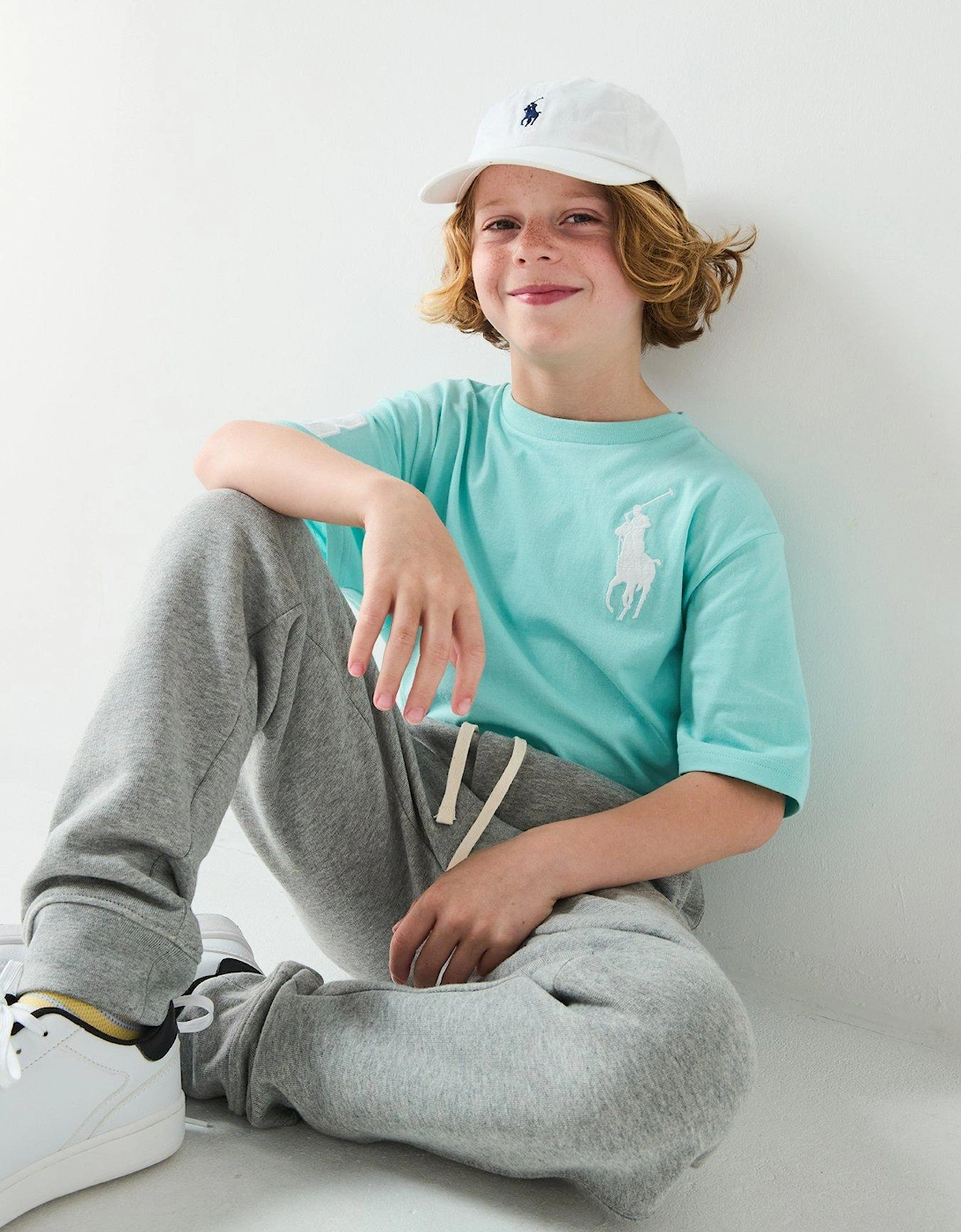 Boys Large Pony Short Sleeve T-shirt - Light Blue