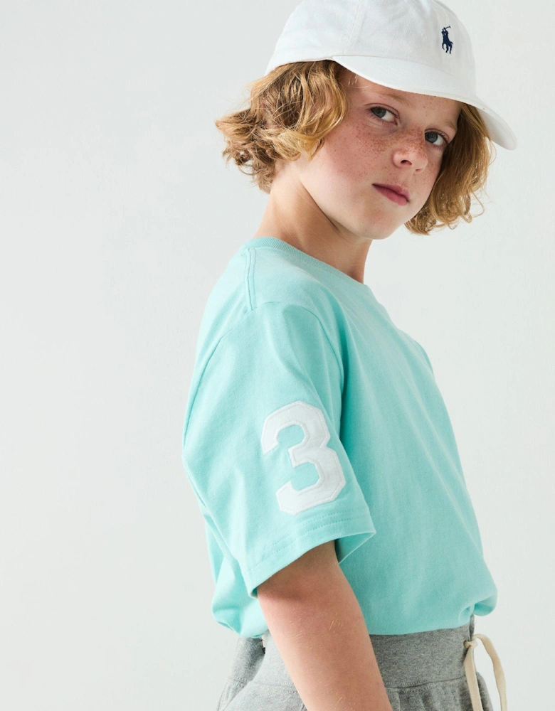 Boys Large Pony Short Sleeve T-shirt - Light Blue